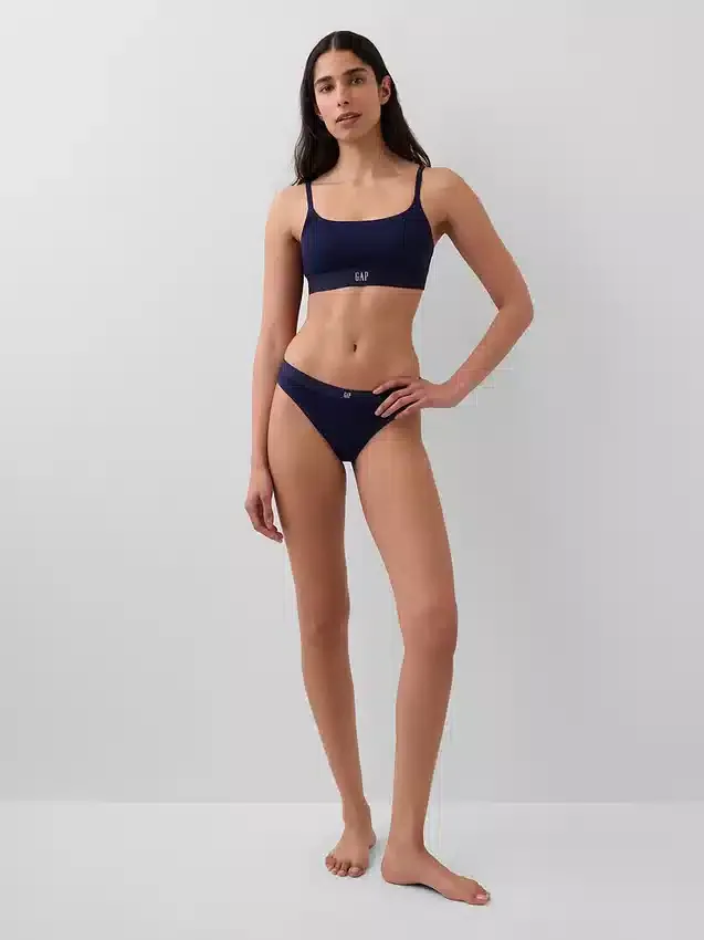 Bralette en coton stretch bio avec logo