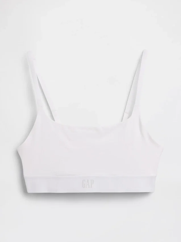 Bralette en coton stretch bio avec logo