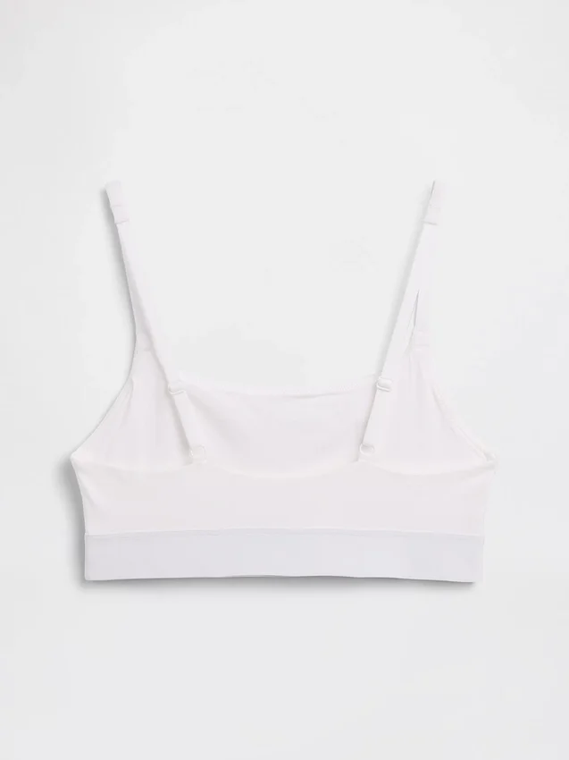 Bralette en coton stretch bio avec logo