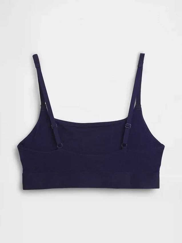 Bralette en coton stretch bio avec logo