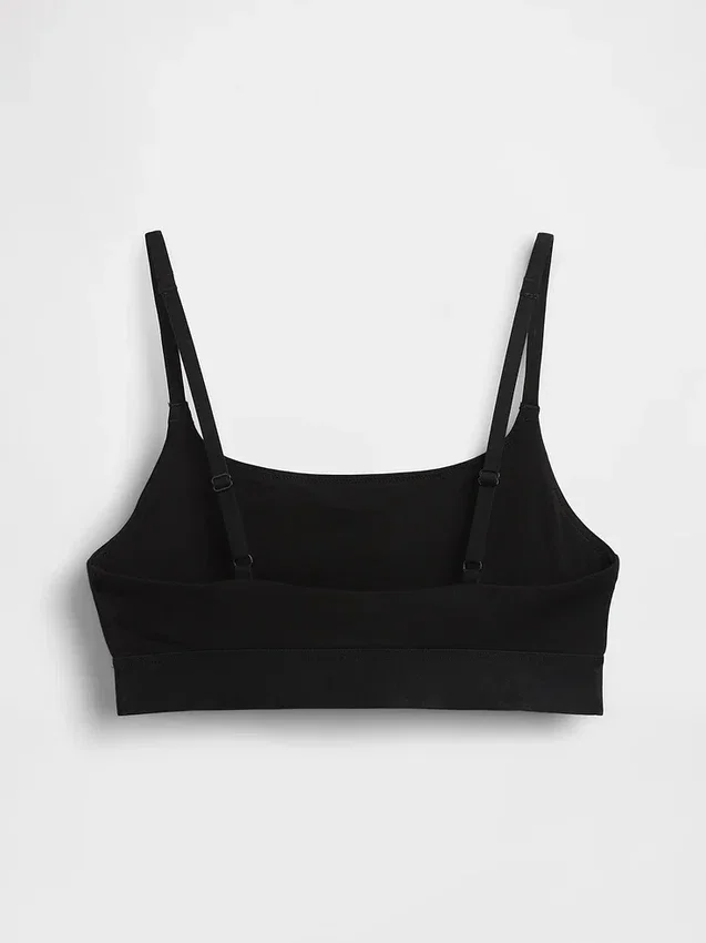 Bralette en coton stretch bio avec logo