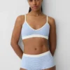 Bralette triangulaire en maille côtelée sans coutures