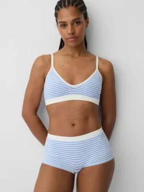 Bralette triangulaire en maille côtelée sans coutures