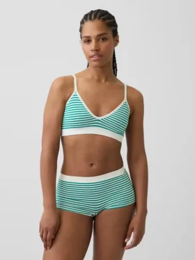 Bralette triangulaire en maille côtelée sans coutures