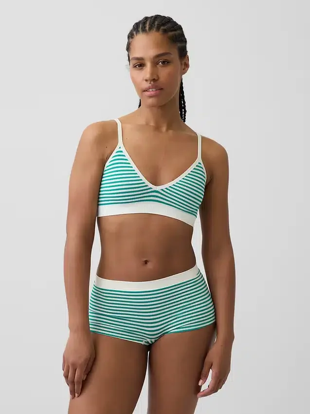 Bralette triangulaire en maille côtelée sans coutures