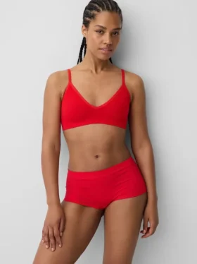 Bralette triangulaire en maille côtelée sans coutures