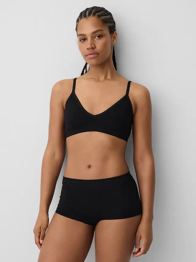Bralette triangulaire en maille côtelée sans coutures