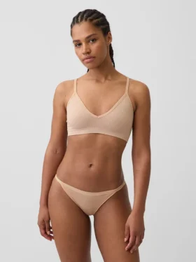 Bralette triangulaire en maille côtelée sans coutures