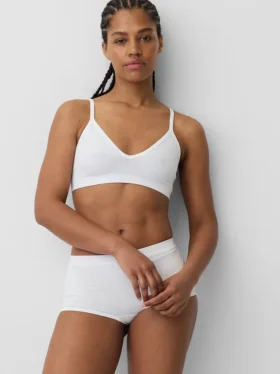 Bralette triangulaire en maille côtelée sans coutures