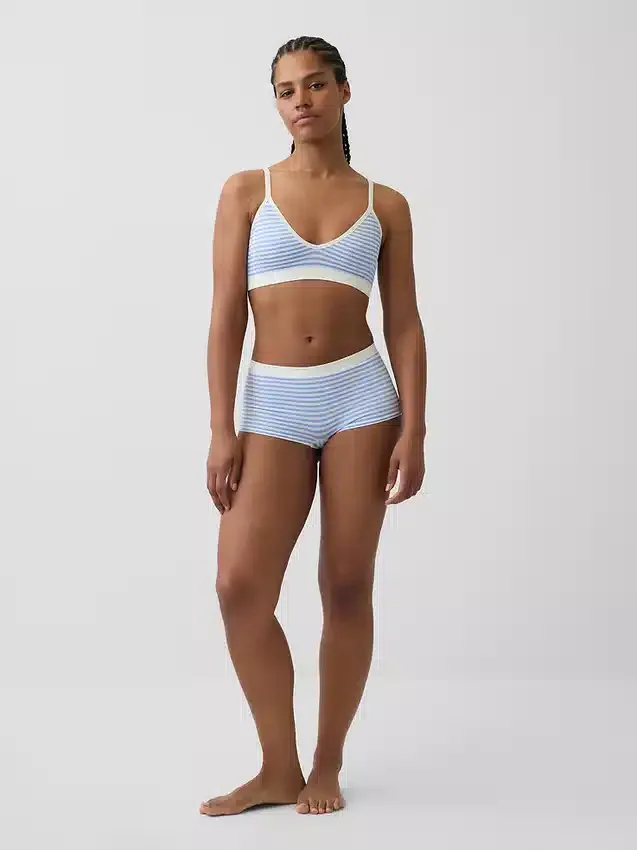 Bralette triangulaire en maille côtelée sans coutures