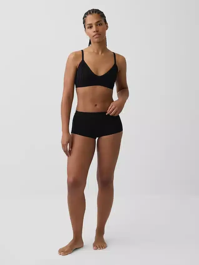 Bralette triangulaire en maille côtelée sans coutures