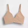 Bralette triangulaire en maille côtelée sans coutures