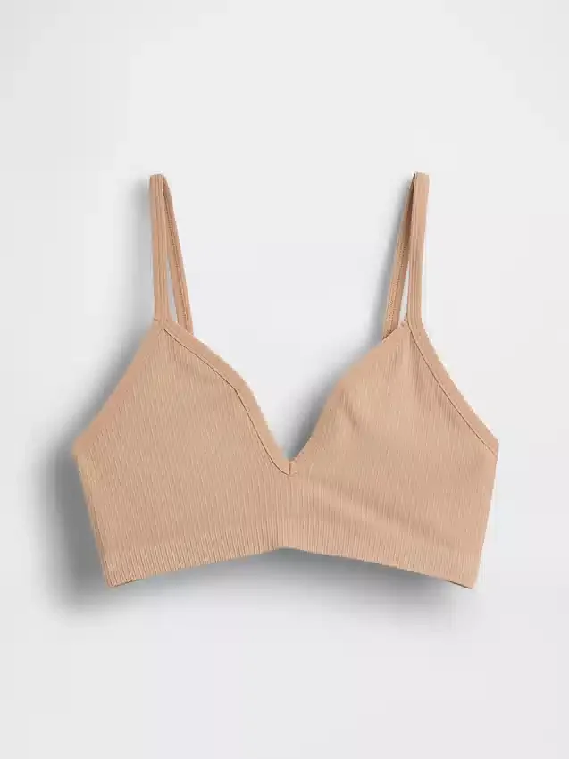 Bralette triangulaire en maille côtelée sans coutures