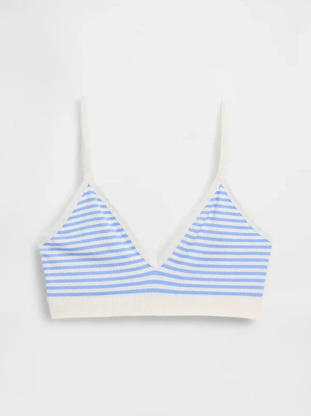 Bralette triangulaire en maille côtelée sans coutures