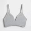 Bralette triangulaire en maille côtelée sans coutures