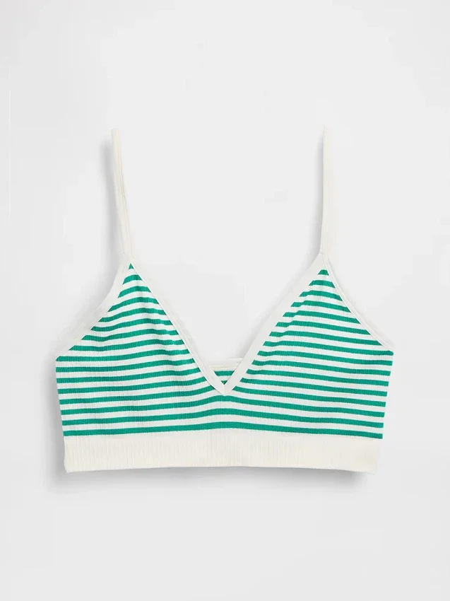Bralette triangulaire en maille côtelée sans coutures