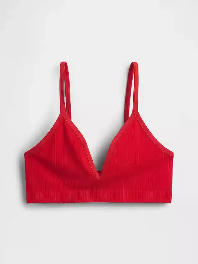 Bralette triangulaire en maille côtelée sans coutures