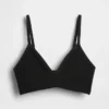 Bralette triangulaire en maille côtelée sans coutures