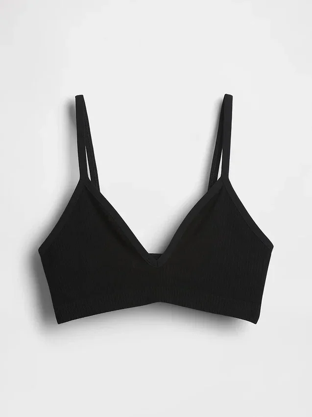 Bralette triangulaire en maille côtelée sans coutures