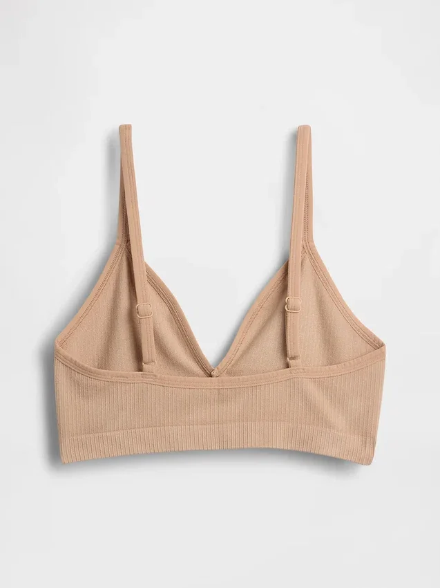 Bralette triangulaire en maille côtelée sans coutures