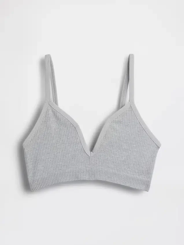 Bralette triangulaire en maille côtelée sans coutures