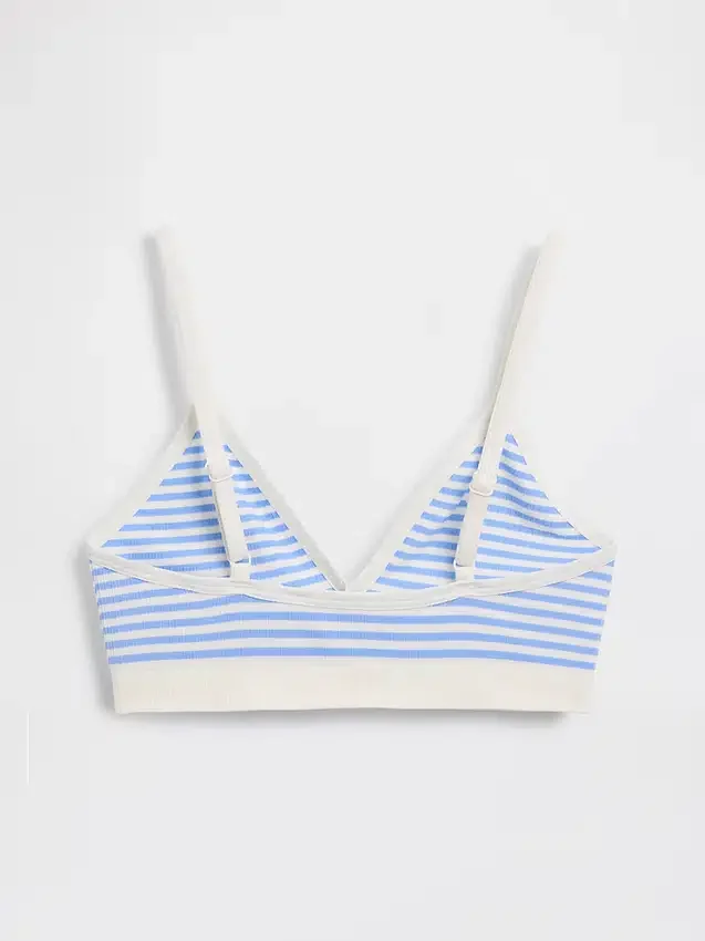 Bralette triangulaire en maille côtelée sans coutures