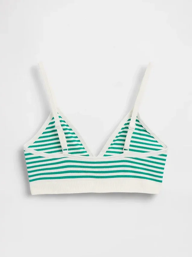 Bralette triangulaire en maille côtelée sans coutures