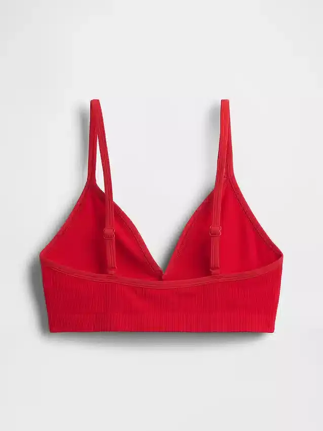 Bralette triangulaire en maille côtelée sans coutures