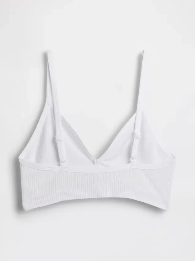 Bralette triangulaire en maille côtelée sans coutures
