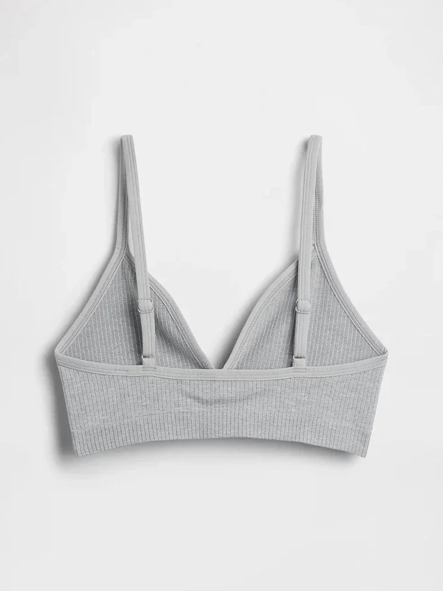 Bralette triangulaire en maille côtelée sans coutures