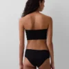 Brassière bandeau en coton stretch bio avec bordure en dentelle