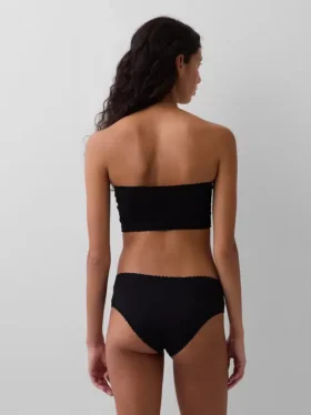 Brassière bandeau en coton stretch bio avec bordure en dentelle