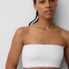 Brassière bandeau en coton stretch bio avec bordure en dentelle