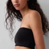 Brassière bandeau en coton stretch bio avec bordure en dentelle
