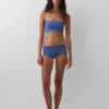 Brassière bandeau en coton stretch bio avec bordure en dentelle