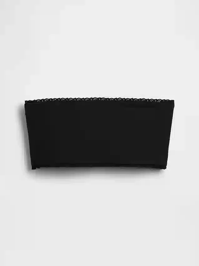 Brassière bandeau en coton stretch bio avec bordure en dentelle