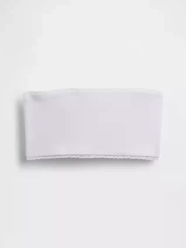 Brassière bandeau en coton stretch bio avec bordure en dentelle
