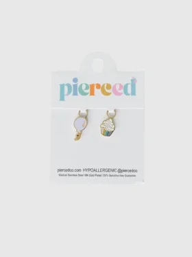 Breloque « Co Birthday Party » ajourée pour boucles d’oreilles Huggie
