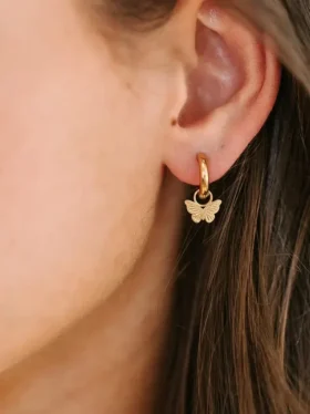 Breloque papillon classique Pierced Co pour boucles d’oreilles Huggie