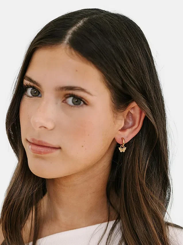 Breloque papillon classique Pierced Co pour boucles d’oreilles Huggie
