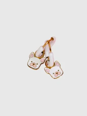 Breloques en forme de chien pour boucles d’oreilles Huggie