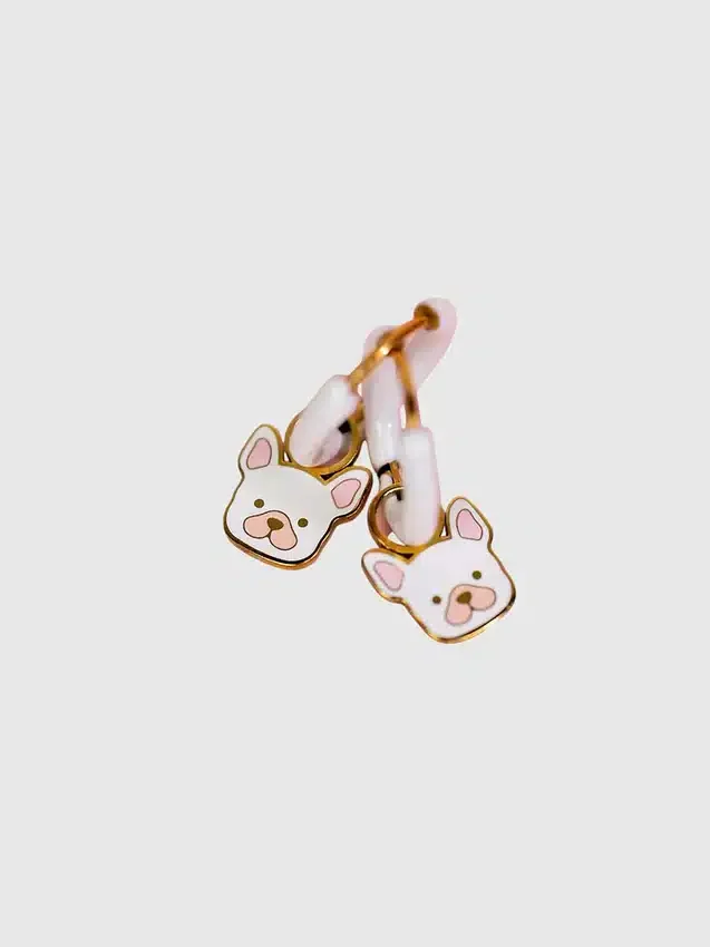 Breloques en forme de chien pour boucles d’oreilles Huggie