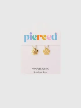 Breloques perforées en forme d’empreinte de patte pour boucles d’oreilles Huggie
