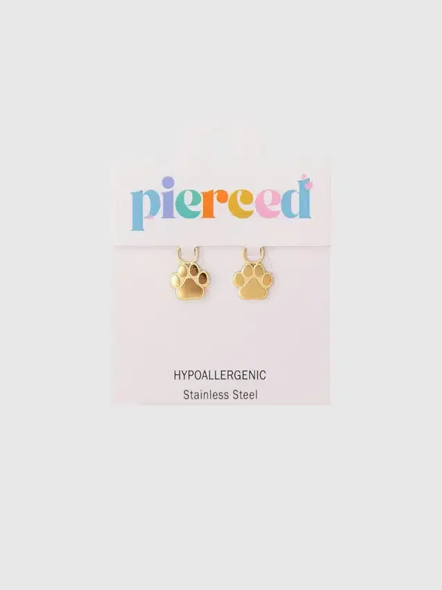 Breloques perforées en forme d’empreinte de patte pour boucles d’oreilles Huggie