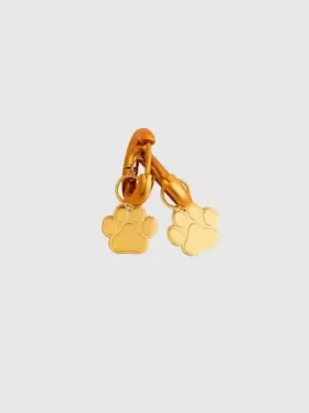 Breloques perforées en forme d’empreinte de patte pour boucles d’oreilles Huggie