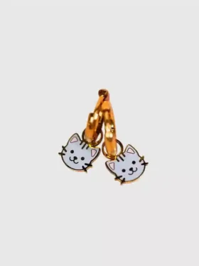Breloques « Pierced Co » en forme de chat pour boucles d’oreilles Huggie