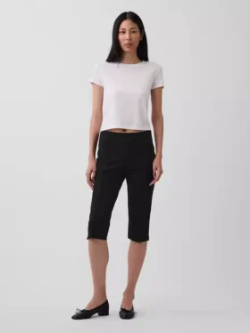 Capri taille haute en maille double