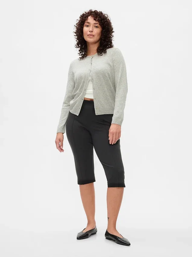 Capri taille haute en maille double