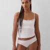 Caraco avec soutien-gorge intégré en coton stretch bio, bordé de dentelle