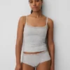 Caraco avec soutien-gorge intégré en coton stretch bio, bordé de dentelle